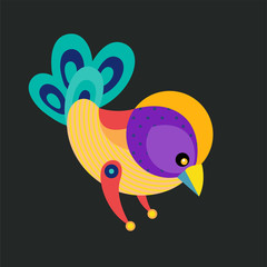 Vector Illustration Colorful Birds and Chicken in Flat Colors. Illustration can Use for Logo, pattern, background, print, fabric, website, landing page and decoration.