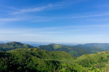 Fototapeta na wymiar The mountain landscape in Kanchanaburi Thailand.