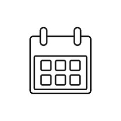 Calendar Icon in trendy line style. Event planner icon. Calendar symbol for your web site design, logo, app, UI. Vector illustration.