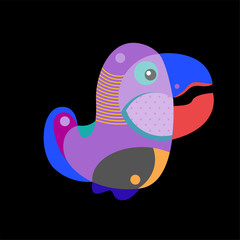 Vector Illustration Colorful Birds and Chicken in Flat Colors. Illustration can Use for Logo, pattern, background, print, fabric, website, landing page and decoration.