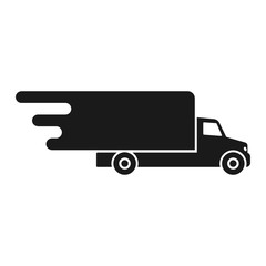 Fast shipping delivery truck. Fast cargo shipping. Fast Delivery service concept. Mini-truck cargo shipping icon for websites and mobile app design.