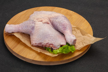 Raw chicken leg