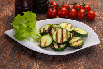Vegan cuisine - grilled zucchini
