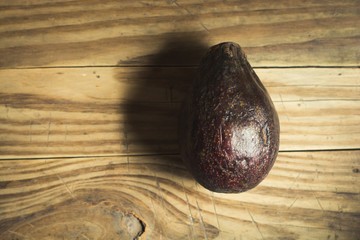 avocado on a wooden board