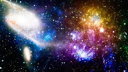 Futuristic abstract space background. Night sky with stars and nebula. Elements of this image...