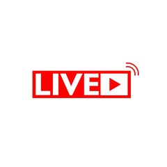 Live streaming red sign, icon