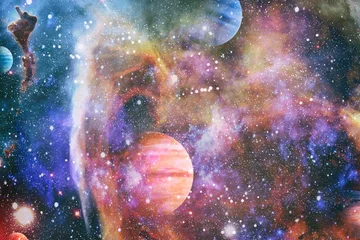 Papier Peint photo Lavable Pour elle Amas d& 39 étoiles et nébuleuse - Un nuage dans l& 39 espace. Galaxie astronomique abstraite. Éléments de cette image fournis par la NASA.
