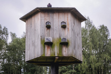 Old type of wooden dovecote in Poland