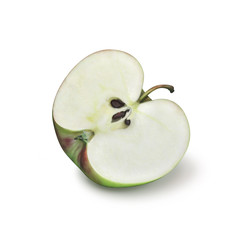 Half green apple