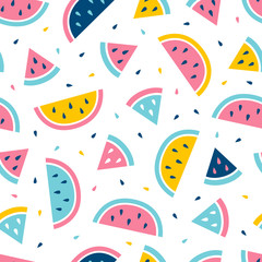 Watermelon seamless pattern. Fashion print design.
