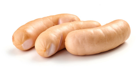fresh boiled pork sausages