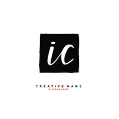 I C IC Initial logo template vector. Letter logo concept