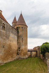 Fototapeta na wymiar View to the medieval castle of Chateauneuf-en-Auxois town, France
