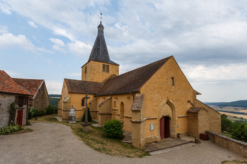 Fototapeta na wymiar Medieval church in Chateauneuf-en-Auxois village, France