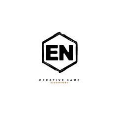 E N EN Initial logo template vector. Letter logo concept