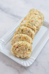 home made german bread dumpling with herbs