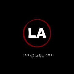 Obraz premium L A LA Initial logo template vector. Letter logo concept