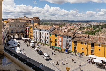 Cuenca's main square seen from the roofs of the Cathedral. in Spain