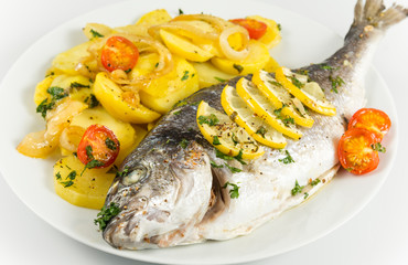 Pescado al horno con patatas