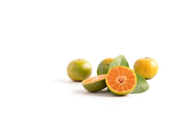 Fototapeta na wymiar Orange fruit on isolated white background.