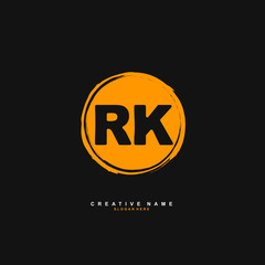 R K RK Initial logo template vector. Letter logo concept