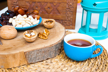 East healthy sweet dried fruits. Traditional arabic dessert.