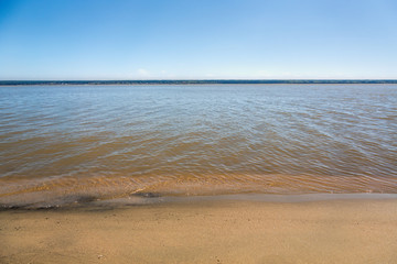 The shore of the lake, summer, beach