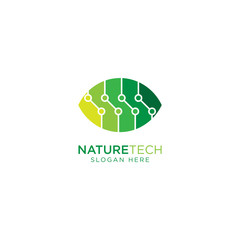Nature Technology Logo Design Vector