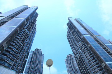 Obraz premium High Density Housing Development in Tsuen Wan, Hong Kong. Tsuen Wan is one of the new towns in Hong Kong 