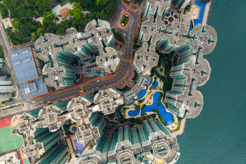 Top  down view of Hong Kong residential district