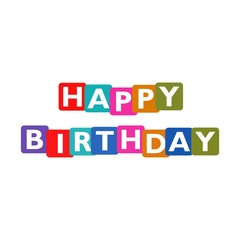 Colored Happy Birthday sign, icon