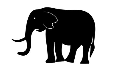 Fototapeta premium Elephant vector icon for wildlife or safari themed designs