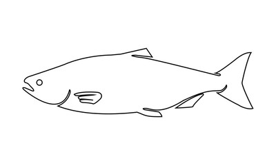 Fish line symbol for seafood or marine related illustrations