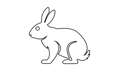 Rabbit outline vector icon  - Vector 