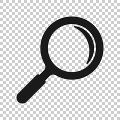 Loupe sign icon in transparent style. Magnifier vector illustration on isolated background. Search business concept.
