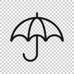 Umbrella icon in transparent style. Parasol vector illustration on isolated background. Umbel business concept. © Lysenko.A