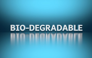Word Bio-Degradable on blue background