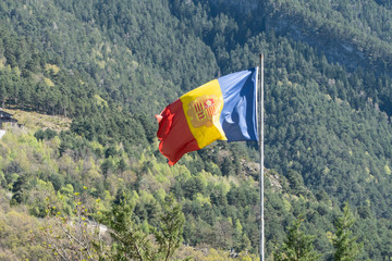 Flag of Andorra in Andorra la Vella