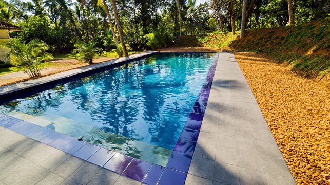 Swimming pool water blue glass mosaic