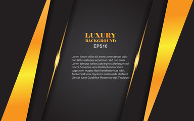 Black background overlap with light gold. Luxury concept for use cover, banner, advertising, card element. Space on for text and background design