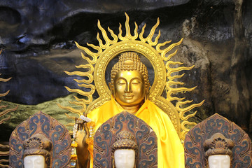 Beautiful Golden Buddha statue. Buddha statue from China.
