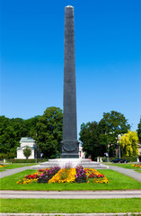 Karolinenplatz, Munich, Germany, with an obelisk honouring the many Bavarian soldiers who died during a campaign against Russia