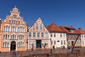 Fototapeta na wymiar Bürgermeister-Hintze-Haus in der Altstadt von Stade, Niedersachsen