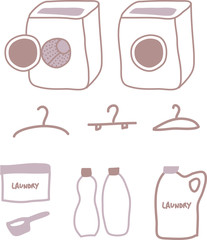 vector icons set of laundry items