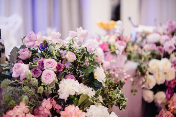 decoration of the banquet hall on the wedding day