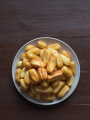 Ramadan sweets are laid out on the table. Top view