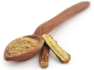 Liquorice stick and ground