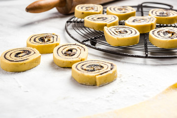 Baking sweat rolls from fresh pastry