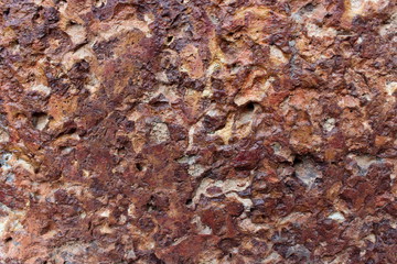 Abstract background of Laterite stone. Close up Laterite stone for background.