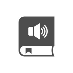 audiobook with loud speaker and bookmark. audiobook vector icon isolated on white background. study and education, self education, listening, audition web icon for mobile and ui design
